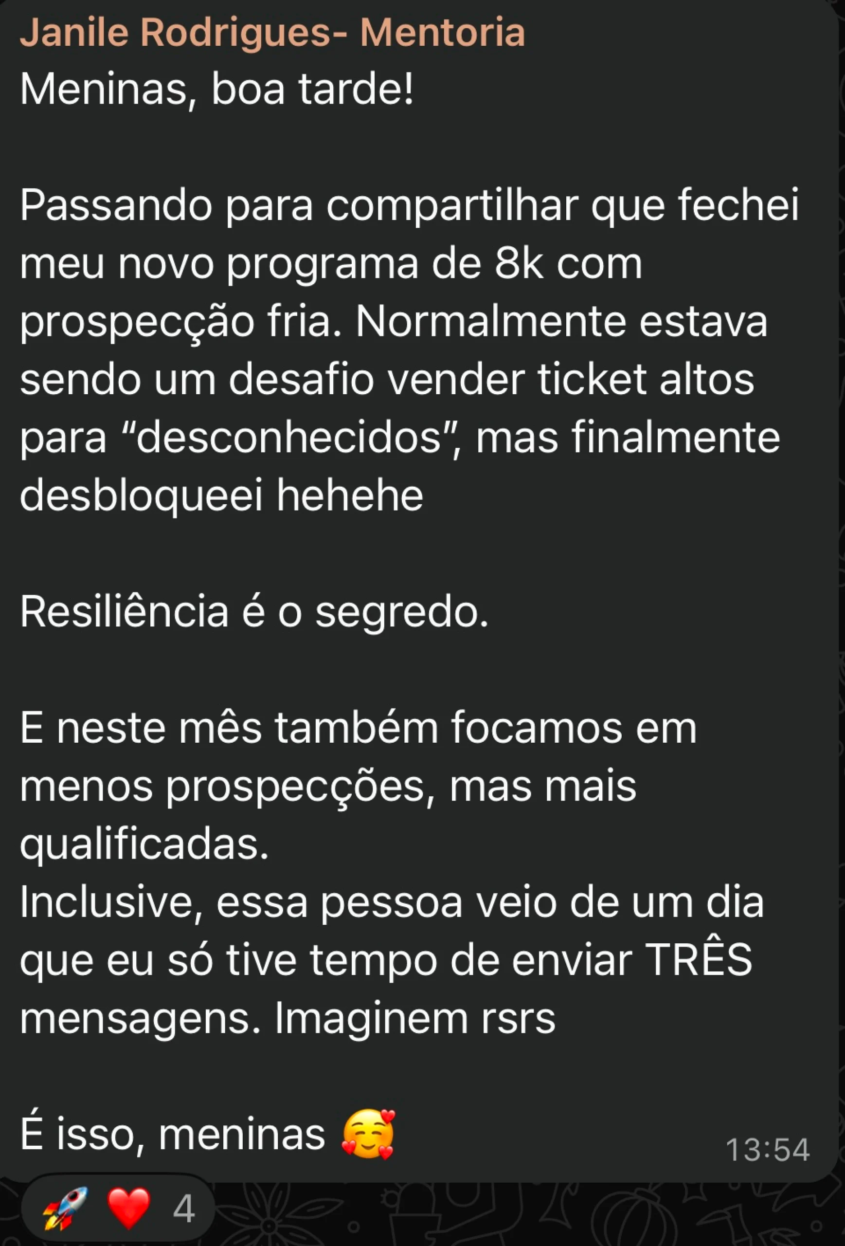 Depoimento de mentorado